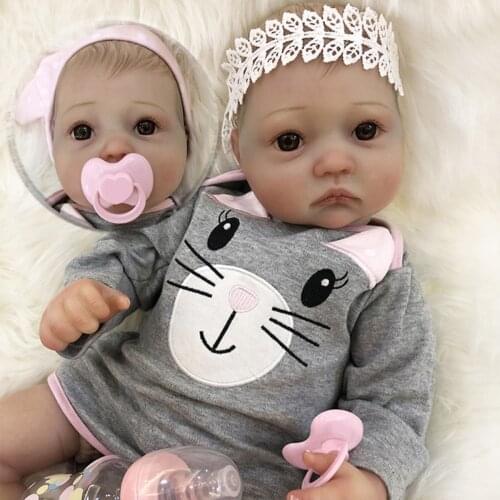 Adolly 20 Inch Realistic Reborn Baby Doll Soft Weighted Simulation Silicone Vinyl Newborn Lifelike Boy Girl Toy 20c004