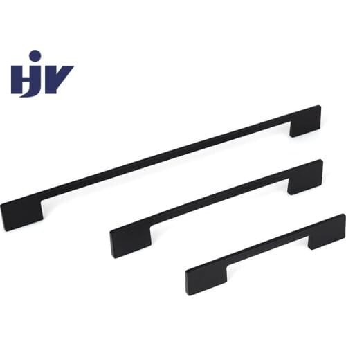HJY Drawer Handles Black Furniture Cabinet Pull for Kitchen Cupboard Handles Wardrobe Door Pulls Hardware Modern Durable Z177