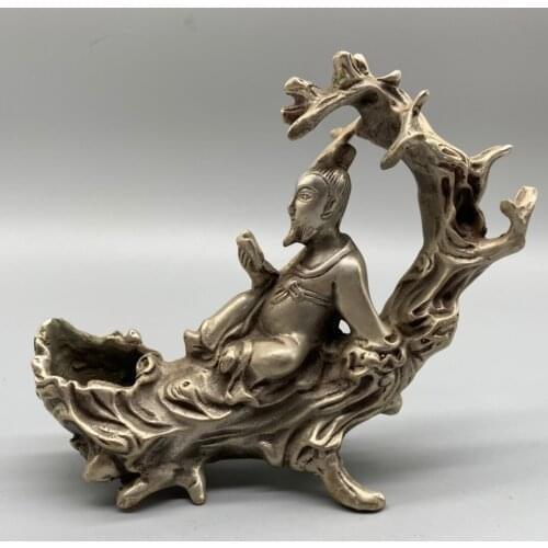 Collect China Fine Workmanship Cupronickel Sculpture The Aged Person Metal Crafts Home Decoration