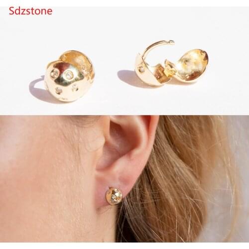 Sdzstone Fashion Gold Colors AAA CZ Round Element Clip Earrings For Women Wholesale Cheap Factory Price