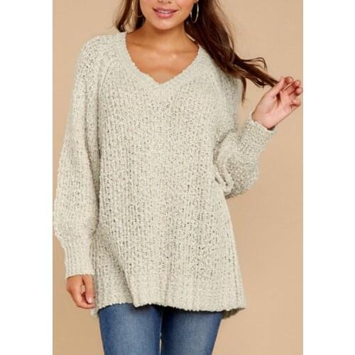Sexy Knitted V Neck Sweater Women Plus Size Loose Sweater Oversized Women Pullover Sweater Female Long Sleeve Winter Knitwear