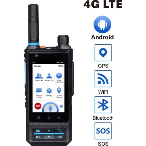 Inrico S200 4G LTE Network Radio Android Mobile Phone GPS WIFi Blue Tooth SOS Flashlight 4000mAh Battery Zello PTT Smartphone