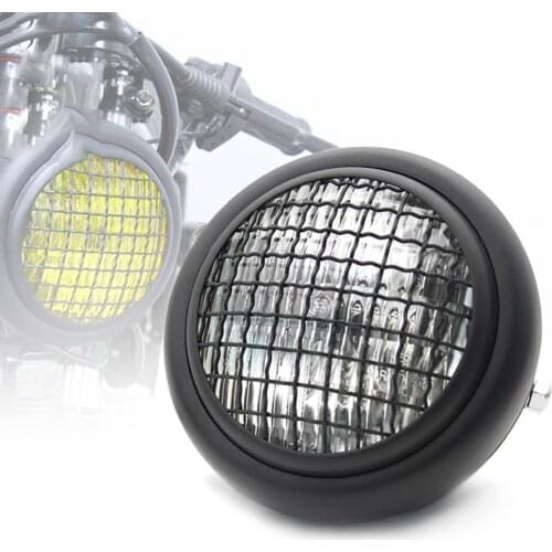 7 Inch Motorcycle Universal Vintage Headlight Protector Retro Grill Light Lamp Cover Motorcycle Modified Metal Mesh Lampshade