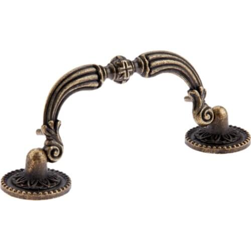 Vintage Handle Antique Bronze Europe Style Pull 125mm*45mm Retro Knob Cupboard Door Kitchen Cabinet Wood Jewelry Box Hardware