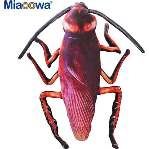 1pc 55cm Funny Simulation Cockroach Plush Toy Stuffed Insect Toy Doll for Kids Creative Soft Pillow Weird Birthday Gift Toys