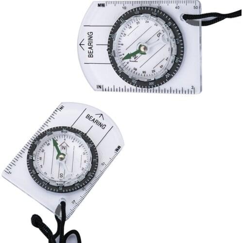 1pc Outdoor Camping Hiking Transparent Plastic Compass Compass Proportional Footprint Travel Military Compass Tools travel kits