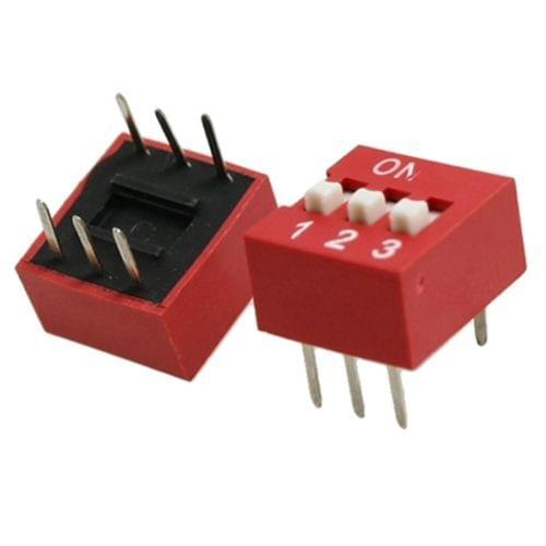 10pcs Red 2.54mm Pitch 3-Bit 3-Positions Way Slide Type DIP Switch Module NEW