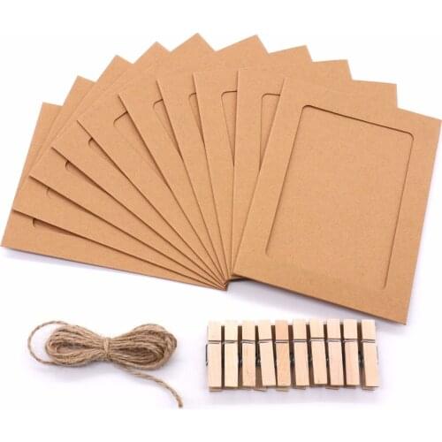 10pcs Kraft paper clip photo film frame wedding birthday party decoration photo banner party memory photo wall