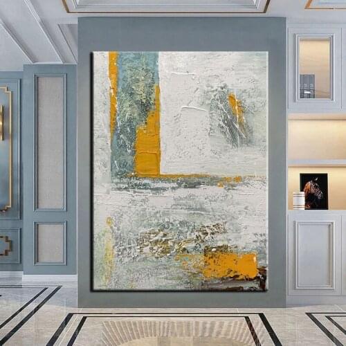 100% Hand Painted Oil Paintings Wall Pictures Handmade Simple Abstract Wall Art Canvas Paintings for Living Room Decor Frameless