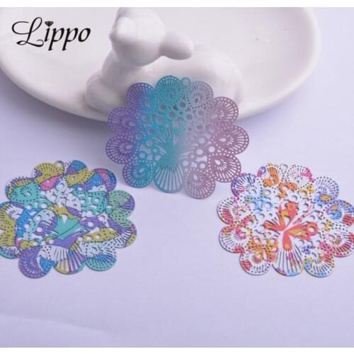 12pcs AB6207 40*43mm Big Peacock Charms Colorful Animal Peacock Flaunting its Tail Pendant DIY Jewelry Findings