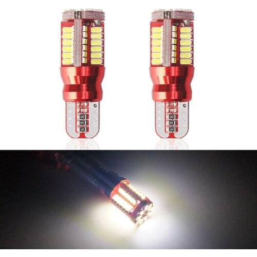 2PCS T10 Bulbs Car LED Lights DC 12V White 6000K W5W 194 57SMD Super Bright Signal Lamps