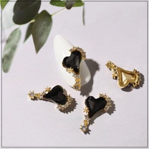 2pc Gold/Silver Butterfly Nail Art Rhinestones 3D Alloy Butterfly Zircon Nail Decorations Pendant Chains DIY Manicure Accessorie