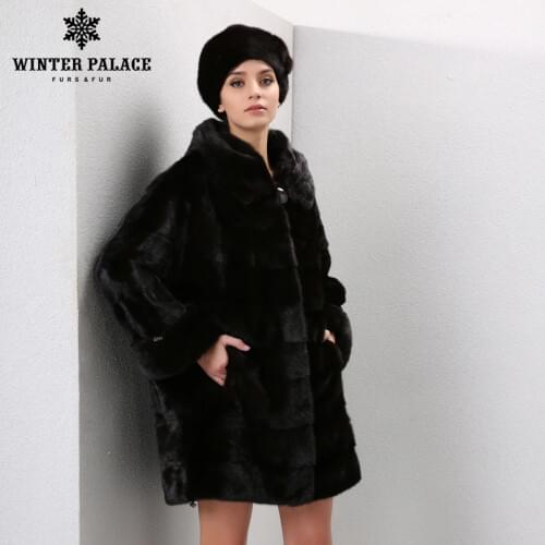 2017 Winter Fashion high-grade women mink coat long fur coat Comfortable mink fur coat Mandarin Collar coat WINTER PALACE