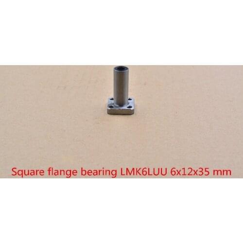 6mmx12mmx35mm LMK6LUU square flange long linear ball bearing for 6mm rod round shaft cnc 1pcs