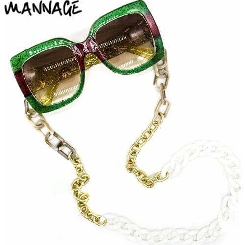 Neck Hanging Acrylic Metal Glasses Chain Anti-drop Anti-lost Sunglasses Rope Fashion Personality Sunglass Accessories