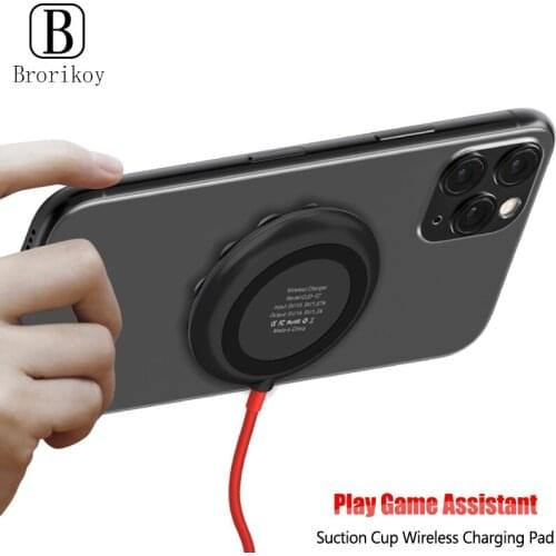 Qi Suction Cup Wireless Charger Play Game for iPhone 11Pro Xs Max Xs Samsung Xiaomi 10W Wireless Fast Charging Phone Accessories