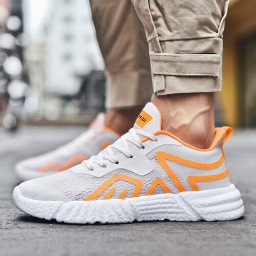 Cross-border large size stadium boots running casual sports mens shoes high-top cushion soles fashion trendy mens shoes