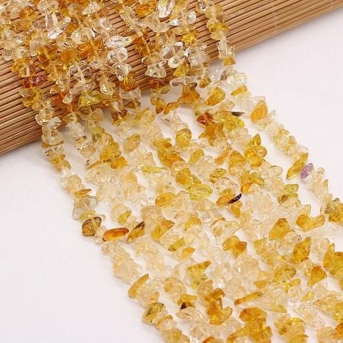 Natural Crystal Quartz Citrines Stone Beads for Women Bracelet Necklace Jewelry Accessories Gift Size 3x5-4x6mm Length 40cm