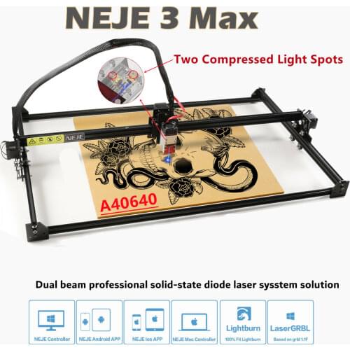 NEJE Master 2S Max 40W/50W/80W High Precision CNC Laser Wood Cutter Engraving Machine Router Lightburn LaserBRBL with Bluetooth