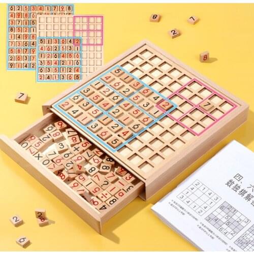 Children Sudoku Chess Beech International Checkers Folding Game Table Toy Gift Learning & Education Puzzle Toy