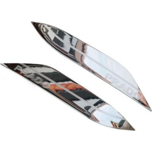 For Toyota Land Cruiser Prado FJ150 2014 2015 2016 2pcs Chrome Car Front Head Light Eyebrows Eyelid Cover Trim