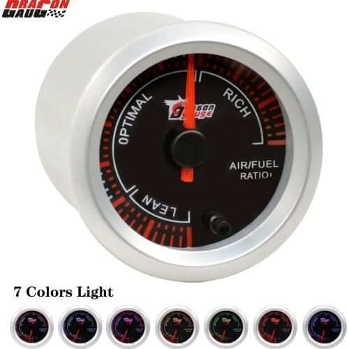 Dragon 52mm Stepper Motor 7 Colors Light Auto Car Air Fuel Ratio Gauge Narrow Band Oxygen Sensor Meter Free Shipping