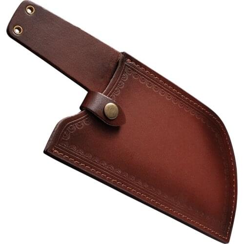 Butcher Knife Sheath 8 Inch Blade Kitchen Knife Cover Leather Knife Sheath Forged Cleaver Knife Blade Protect Sheath EDC Cover