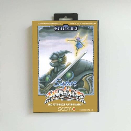 Super Hydlide - USA Cover With Retail Box 16 Bit MD Game Card for Sega Megadrive Genesis Video Game Console