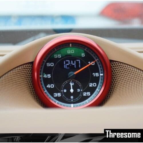 Interior Car Dashboard Center Clock Compass Alloy Decor Ring Cover Trim Styling For Porsche Cayenne 2019 Accessories