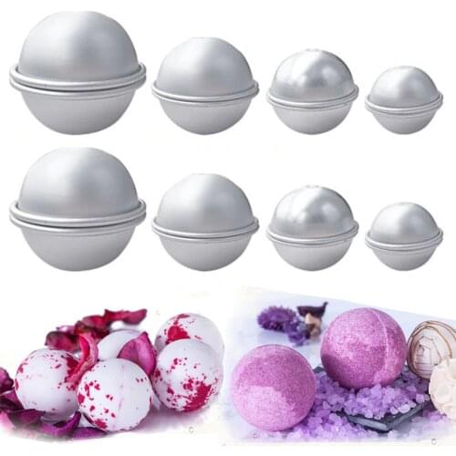JX-LCLYL 4 Set 4 Sizes New Aluminium Metal Bath Bomb Mold Fizzy Crafting DIY Mould Tool