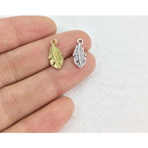 Eruifa Pretty 20pcs 6*12mm Laef Zinc alloy Women charms Wholesales necklace,earring bracelet jewelry DIY handmade 2 colors