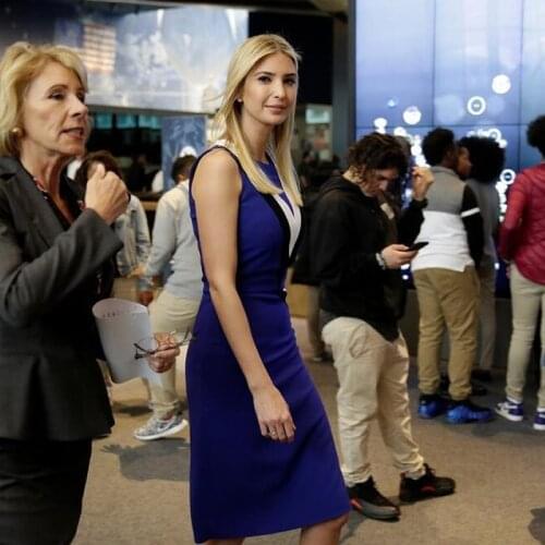 Lvanka Trump Colorblock Stripe Dress Fashion Designer Sheath Sleeveless Dress Customize