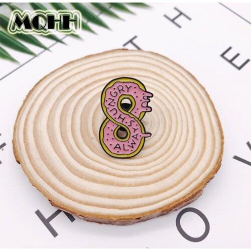Cartoon Cute Infinite Donut Enamel Pins Always hungry Pink Brooches Badge fashion Jewelry Gift for kids bag hat accessories gift