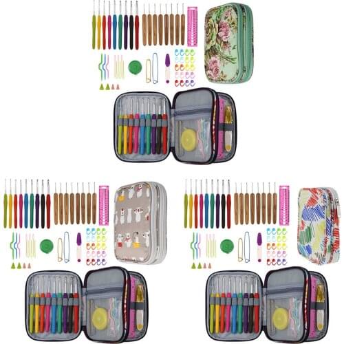 DIY Crochet Hooks Set Crochet Hooks Needles Stitches Knitting Craft Case Crochet agulha set Weaving Tools Sewing Tools New