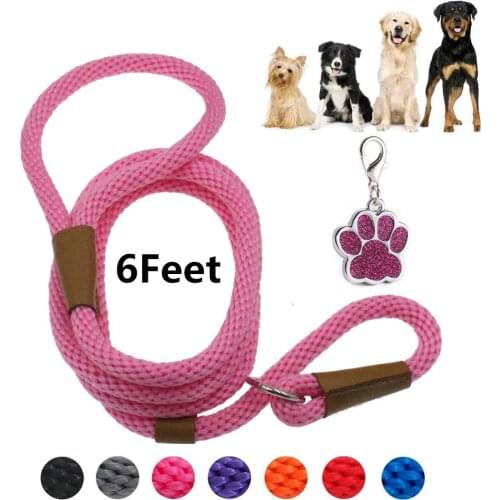 Dog Training Leash Nylon Basic Rope Medium large Dogs Walking Big Dog Collar Durable Easy to Control Adjustable Dog Supplies