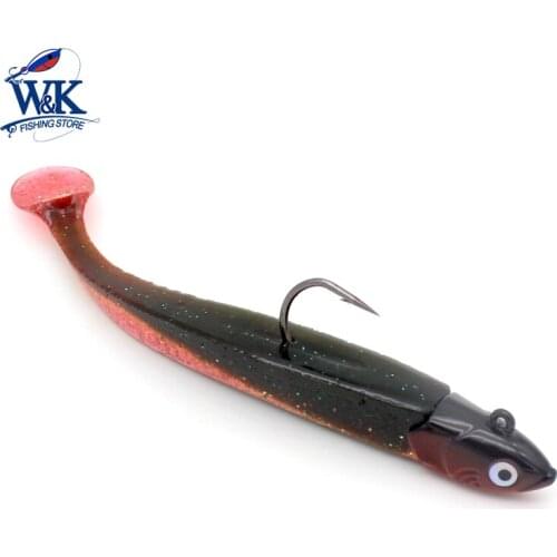 Flexible Lure Combining the Point of Shad and Slug Bait for Pike Seabass Cod Salmon Fishing Lures 14 cm Set Jig Head Soft Lure