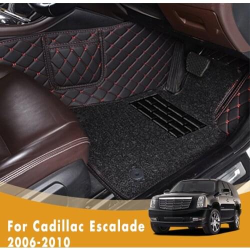 RHD Luxury Double Layer Wire Loop Car Floor Mats For Cadillac Escalade 2010 2009 2008 2007 2006 Automobile Carpet Cover Styling
