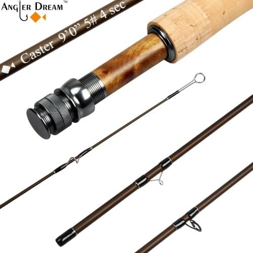 3/5/8 WT 8'4'' / 9FT Fly Rod Medium-Fast 30T Carbon Fiber Fly Fishing Rod with Burl Wood Reel Seat