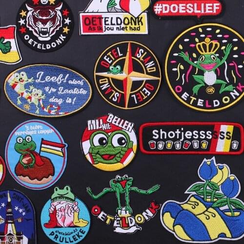 Iron on Patches for Clothes Emblem Clothing Stickers Embroidery Patch Sew on Patches Sewing Diy Oeteldonk Appliques Stripes A