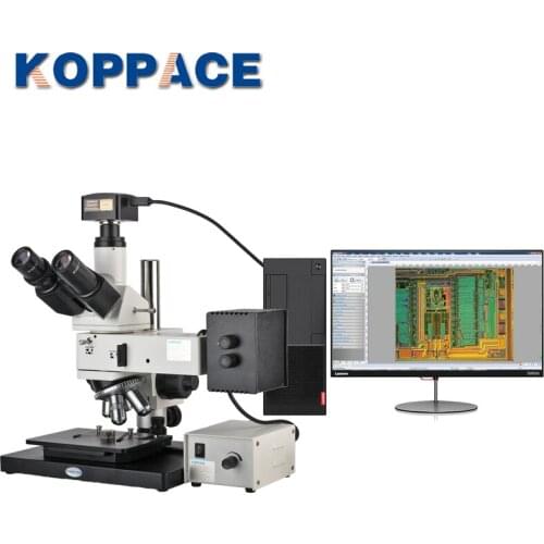 KOPPACE 50X-500X 18 Million Pixels USB3.0 Camera Trinocular Metallurgical Microscope Long Working Distance Objective
