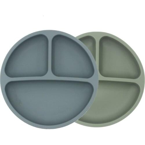 Waterproof Food Grade Silicone Baby Divided Bowl Antislip Children Dinner Plate Infant Learning Feeding Dish