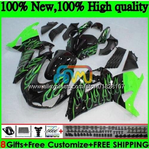 Injection For KAWASAKI ZX-14R ZX14R 12 13 14 15 16 17 24BS.139 ZZR1400 ZX 14R 2012 2013 2014 Green flames 2015 2016 2017 Fairing