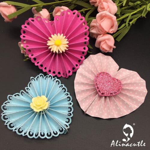 Die cut metal cutting die punch heart rosette borderAlinacraft Scrapbook album papercraft handmade card stencil art cutter