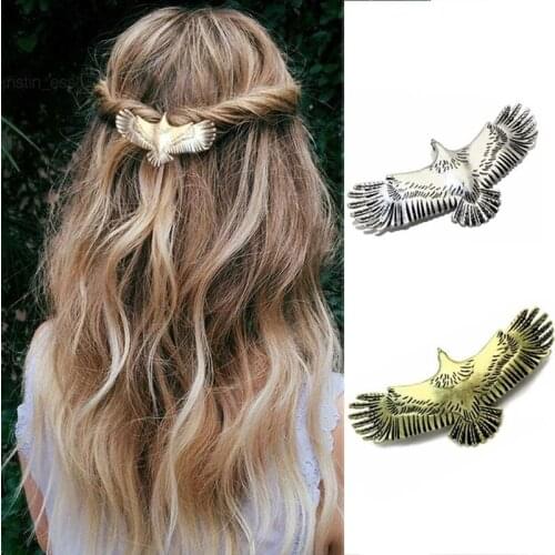 Viking Hair Jewelry Eagle Animal Vintage Style Antique Color Hair Clips Hairpins For Girl Women Female Hair Accessories
