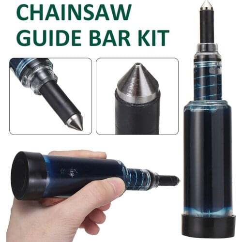 1set Chainsaw Guide Bar Maintenance Kit Groove Rail Dresser Grease Tool Cleaner