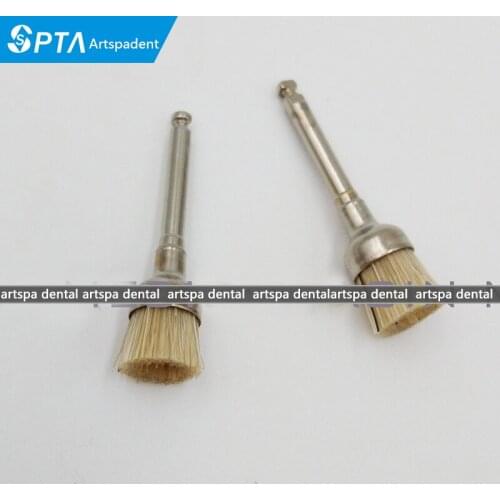 100pcs Dental Materials metal shanks Bristle Polishing Brush Flat Brush Bender Polishing Brush