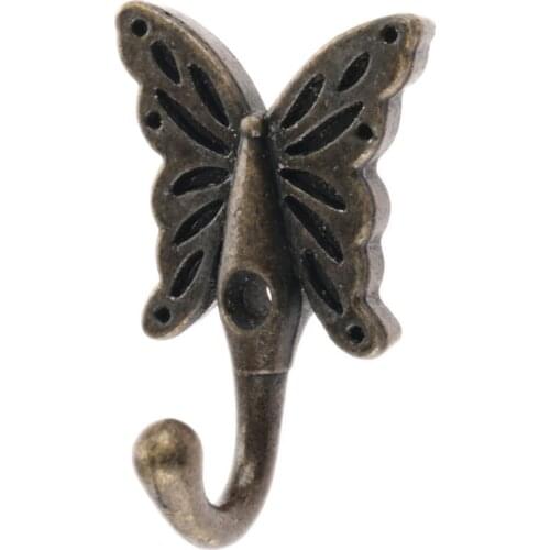 1x Wall Door Butterfly Hooks Hanger For Key Clothes Coat Hat Bags Towel
