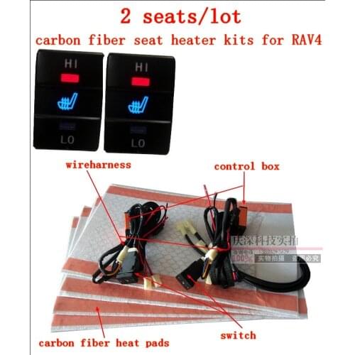 2 seats/lot,2019 NEW improvement carbon fiber car seat heater for Toyato RAV4, car heater