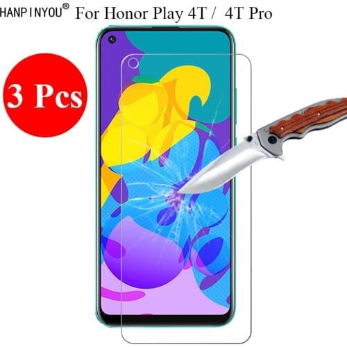 3 Pcs/Lot New 9H 2.5D Tempered Glass Screen Protector For Huawei Honor Play 4T / Pro Protective Film + Clean Tools