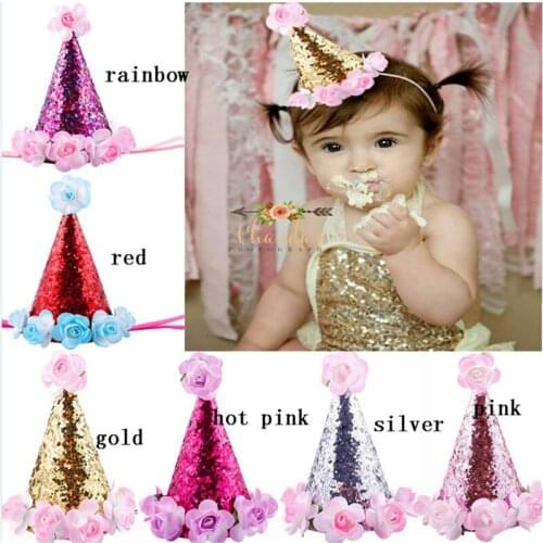 20pcs/lot hair accessories ,birthday party tiara flowers elastic headbands ,party headgear hat ornaments